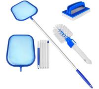 Kit de nettoyage pour jacuzzi, panier à débris fin pour piscine de 150 cm, avec manche télescopique en aluminium à 5 sections