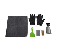 Kit de nettoyage pour pierre tombale avec brosse, vaporisateur, gants | 7 pièces, avec brosse, grattoir, chiffon pour un entretien en profondeur sans dommage