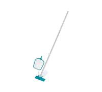 Kit de nettoyage pour piscine Bestway AquaClear avec perche aluminium et têtes aspirante/skimmer compatible jusqu'à 3,96 m Bleu