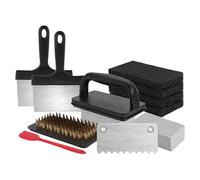 Kit de nettoyage pour plancha Accessoires de nettoyage pour grilles de | Brosse dégraissant ergonomique résistante à la chaleur