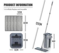 Kit de nettoyage pour tous types de sols, 6 chiffons, utilisation à sec ou humide