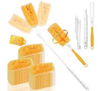 Kit de nettoyage Swiffer 32 pièces - Lingettes universelles pour un nettoyage répété, élimination des poils d'animaux, balai à franges polyvalent avec manche télescopique
