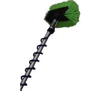 Kit de nettoyage télescopique avec distributeur de savon – Brosse à cinq côtés pour les salissures tenaces dans le jardin, vert