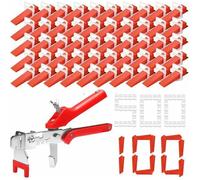 Kit de nivellement carrelage - LON® - 2 mm - 601 pièces - Pinces + cales réutilisables pour pose mur/sol