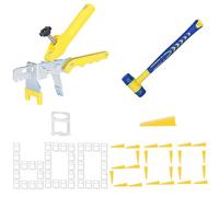 Kit de nivellement de carrelage 1.5mm 1/16”, 1500 entretoises + 300 cales réutilisables avec pince - Outil professionnel pour carrelage en pierre et céramique (1500+300+pince, 1.5mm)