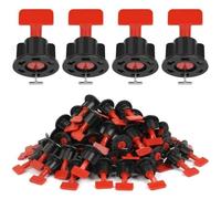 Kit de Nivellement de Carrelage 100 Pièces 1.5mm, Réutilisables, avec Cales et Broches Interchangeables pour Installation de