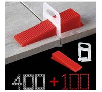 Kit de nivellement de carrelage - DEMA - Largeur de joint 2 mm - 400 languettes de traction - 100 cales réutilisables