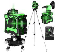 kit de nivellement laser 3D 12 lignes, niveau, trépied, support mural, plaque de fer, adaptateur secteur, sacoche, 1 batterie & 1 chargeur, 220V