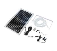 Kit de panneau solaire 10 W avec pompe à eau submersible 9 V pour bassin à poissons - Débit 240 l/h - Élévateur - Comprend un support et un tuyau de 2 m pour fontaine de jardin