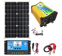 Kit de panneau solaire avec batterie et onduleur | Panneau solaire étanche | 3000 W pour voiture, camping-car, bateau, moto | Kit complet de système d'alimentation électrique domestique 148,5 x 78 x 35
