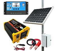 Kit de panneau solaire avec batterie et onduleur - Système d'alimentation hors réseau complet pour la maison, le camping-car, la ferme et l'abri de jardin | Design extensible, configuration Plug and
