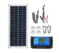 Kit de panneau solaire avec contrôleur de charge - Support de chargeur de | Kit de démarrage solaire polycristallin 10/20/30/40/50/60/100 A pour une charge de batterie extérieure haute efficacité