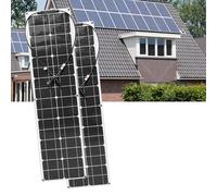 Kit de panneau solaire flexible 200 W avec contrôleur de charge 40 A, câble d'extension, câble à clip pour une utilisation en extérieur hors réseau sur bateau, camping-car, remorque