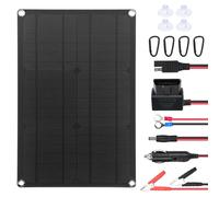 Kit de panneaux solaires 12V 20W - Monocristallin - Dimensions : 42x28x2 cm - Adapté pour voiture, camping-car, bateau