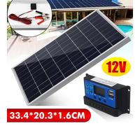 Kit de panneaux solaires 20 W/H, puissance polycristalline complète 12V, générateur solaire Portable pour l'extérieur, Rechargeable, pour la maison with controller 70A
