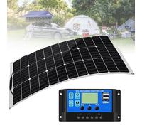 Kit De Panneaux Solaires 500W, Kit D'onduleur Solaire Portable Léger, Système d'alimentation Solaire Complet pour Maison, Abri, Ferme, Camping-Car, Bateaux(1x500W)
