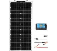 Kit de panneaux solaires, 50W - 100W de puissance, silicium monocristallin, design flexible, Panneau Solaire, Contrôleur de Charge Solaire, Câbles, Variante : 12V 50W Solarkit