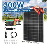Kit de panneaux solaires - Centrale électrique de balcon de 300W - 2 panneaux monocristallins de 150W chacun - Avec micro-onduleur