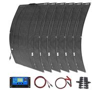 Kit de panneaux solaires ETFE 600W 500W 400W 300W 200W 100W 12V, panneaux solaires flexibles portables pour l'extérieur, pour la maison/le camping-car/le bateau solar kit 300w