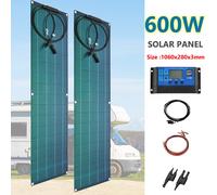 Kit de panneaux solaires flexibles, chargeur de batterie 12V, système solaire monocBN allin, banque d'alimentation pour camping, yacht, voiture, bateau, 300W, 600W 1pcs 300W 1060x280mm
