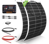 Kit de panneaux solaires flexibles - Énergie hors réseau - Production d'électricité - 30 % de rendement supplémentaire - 260 watts - Noir