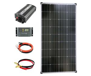 Kit de panneaux solaires - Système d'énergie - Production d'électricité - Installation complète - 130 Watts - Noir