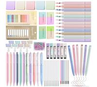 Kit de papeterie de 120 pièces comprenant des marqueurs, des stylos gel, des crayons à papier, des trombones et des post-it, idéal pour les adolescentes