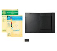 Kit de papier pour dessin A3, 180 g/m², 10 feuilles + 8 feuilles, présenté dans une pochette