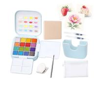 Kit de peinture à l'aquarelle 16 couleurs Fournitures de dessin avec | Kit de voyage à l'aquarelle pour les débutants, les avancés, les adultes, les enfants, convient à la fois pour le journal,