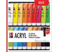 Kit de peinture acrylique, 18 x 36 ml, assorti