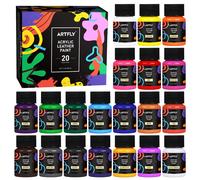Kit de peinture acrylique pour cuir, 20 couleurs x 30 ml, pour chaussures et articles en cuir