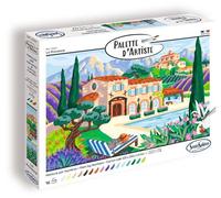 Kit de peinture acrylique, SENTOSPHERE Palette d'artiste La Provence, peinture par numéros pour adultes, tableau sur toile