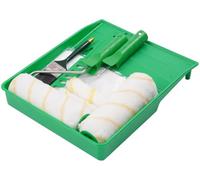 AGT Kit de peinture avec 4 rouleaux, pinceau, mélangeur et bâche de protection