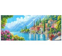 Kit de peinture diamant "Maison au bord du lac", 110 x 50 cm, paysage