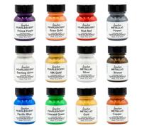 Kit de peinture en cuir acrylique, couleurs métallisées et nacrées, 12 pots de 28 ml