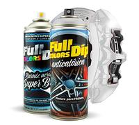 Kit de peinture pour étriers de frein super brillants en spray 400 ml (1 spray peinture + 1 spray vernis brillant) - Application facile - Finition professionnelle (11 couleurs au choix) (blanc)