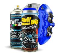 Kit de peinture pour étriers de frein super brillants en spray 400 ml (1 spray peinture + 1 spray vernis brillant) - Application facile - Finition professionnelle (11 couleurs au choix) (bleu foncé)