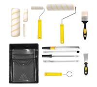 Kit de peinture pour murs Jeu de rouleaux à peindre | Pinceau ergonomique extensible et anti-goutte pour sols en béton, meubles et plinthes