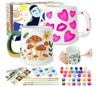 Kit de peinture sur céramique pour adultes, comprenant des tasses, des peintures et des pinceaux