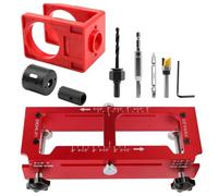 Kit de perçage de porte réglable en d'aluminium | Kit d'installation loquet pour portes pour cadre d'angle menuiserie garage abri châssis serrure chevilles