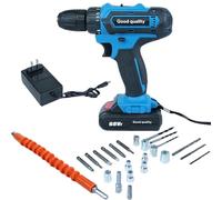 Kit de Perçage - Perceuse Visseuse sans Fil 21 V à 2 Vitesses Moteur Brushless - Outil avec de vissage inclus - Pour Travaux de Bricolage, Perçage du Bois et Rénovation à Domicile