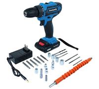 Kit de perceuse - Outil sans fil de 21 V avec 2 vitesses et moteur sans balais rechargeable | Jeu de forets et pointes pour perceuse | pour réparations à domicile et projets de