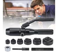 Kit de perforation hydraulique, poinçonneuse manuelle 22,5-61,5 mm avec 6 matrices, force de presse 66KN, outil de fabrication de tôle pour boîtes de distribution, corps en alliage d'aluminium