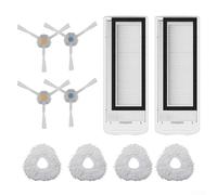 Kit de pièces de rechange pour aspirateur robot Narwal T10 - 4 brosses latérales, 2 filtres HEPA, 4 serpillères - Nettoyage en profondeur des coins et des sols - Pour une installation facile