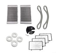 Kit de pièces de rechange pour nettoyeur de piscine Dolphin Dx3 pour Dx4 M200 comprenant 14 brosses grises, courroies, roues d'escalade et vis à turbine pour l'entretien du robot