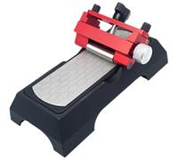 Kit de pierre à aiguiser diamant pour couteaux, pierre d'affûtage professionnelle grain 400/1000, guide d'angle pour lames et ciseaux, base antidérapante, montage simple, clé incluse, rouge