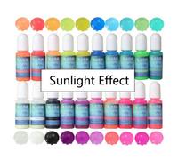 Kit De Pigments En Résine Époxy, 20 Couleurs Qui Brillent Dans Le Noir, Colorant Lumineux, Colorant Liquide En Résine, Fabrication De Bijoux