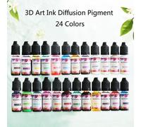 Kit De Pigments En Résine Époxy, 24 Couleurs, 10ml, Art, Encre, Alcool, Liquide, Colorant, Diffusion, Uv, Fabrication De Bijoux