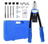 Kit de pince à rivets avec mandrins M5 M6 M8 M10 M12 et 150 rivets, outil de réparation, mini pistolet à rivets, machine à riveter avec boîte à outils, pince à riveter manuelle, outils de rivetage