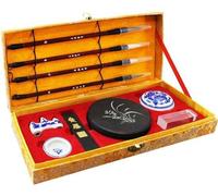 Kit de pinceaux de calligraphie en bambou, encre en bâton, pierre à encre, Sumi-e, pinceau de peinture